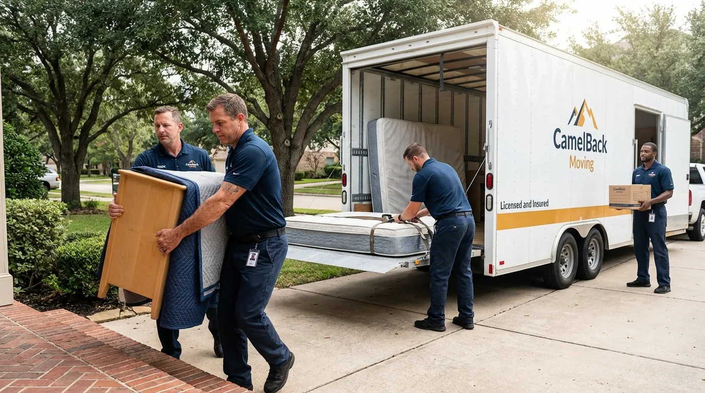 Crew loading residential truck for cross-state move from Millersville, PA