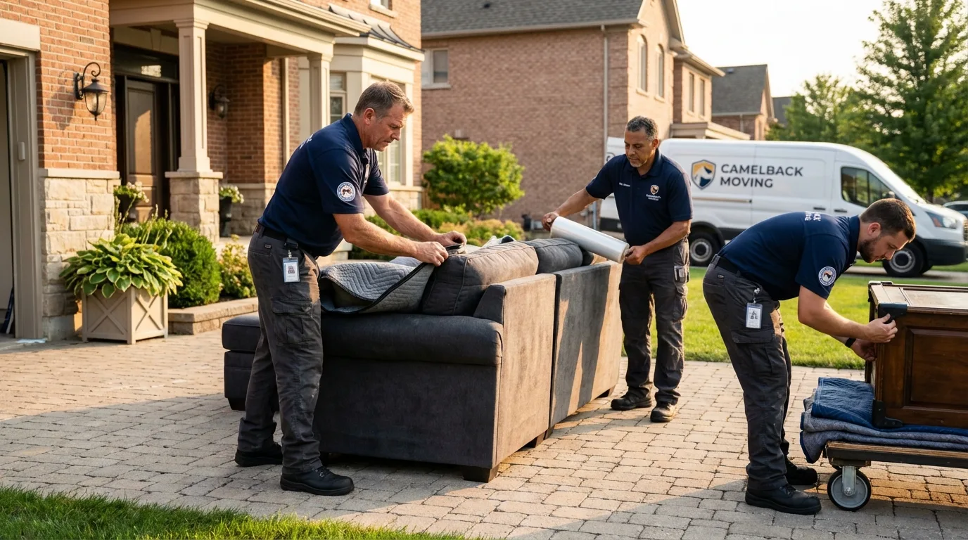 Large estate moving crew wrapping furniture in Millersville, PA