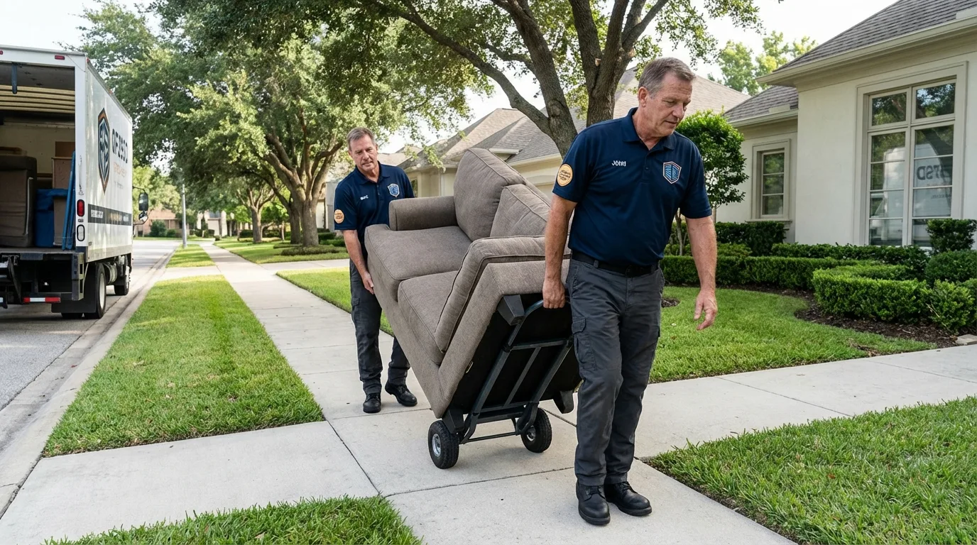 Local residential moving crew loading furniture in Millersville, PA